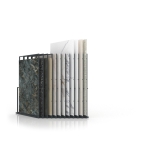 Expositor para azulejos gigantes Pisa Slimshow Polivalente 12 dx antracita cerrrado