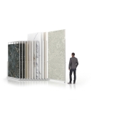 Expositor para azulejos gigantes Pisa Slimshow Polivalente 12 blanco abierto