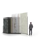 Expositor para azulejos gigantes Pisa Slimshow Polivalente 12 dx negro abierto
