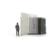 Expositor para azulejos gigantes Pisa Slimshow Polivalente 12 sx negro abierto