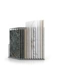 Expositor para azulejos gigantes Pisa Slimshow Polivalente 12 dx plata cerrado