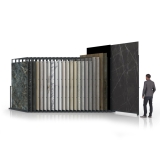 Expositor para azulejos gigantes Pisa Slimshow Multiformato sx 24 antracita abierto