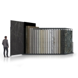 Expositor para azulejos gigantes Pisa Slimshow Multiformato sx 24 antracita abierto