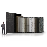 Expositor para azulejos gigantes Pisa Slimshow Multiformato sx 24 negro abierto