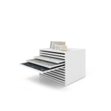 Cajonera para pavimentos Rhin ranurado 122 blanco abierto