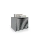 Cajonera para pavimentos Rhin ranurado 122 plata frontal