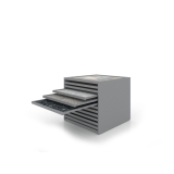 Cajonera para pavimentos Rhin panel 102 plata abierto