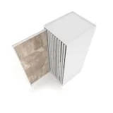 Expositor de azulejos corredero Roma 10 sx 2800 blanco abierto