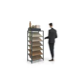 Estantería para exponer madera Tray antracita lateral