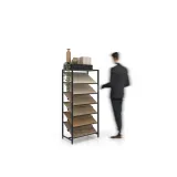 Estantería para exponer madera Tray negro lateral