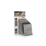  Expositor de azulejos para el exterior Tronchetto Outdoor 60x60 plata panel lateral