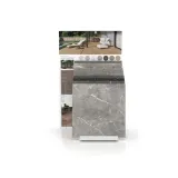 Expositor de azulejos para el exterior Tronchetto Outdoor 75x75 blanco panel frontal