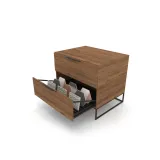 Mueble expositor de azulejos UP 2 Closed 101 Madera Old Oak Negro Abierto