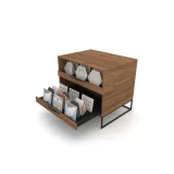 Mueble expositor de azulejos UP 2 Open 101 Madera Old Oak Negro Abierto