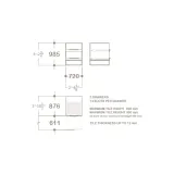 Mueble expositor de azulejos UP 2 Open 61 Madera Old Oak Negro Plano