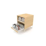 Mueble expositor de azulejos UP 2 Open 61 Madera Vicenza Blanco Abierto