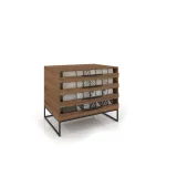 Mueble expositor tipo cajonera UP 4 Open 101 Madera Old Oak Negro cerrado