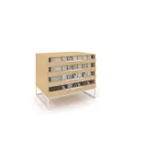 Mueble expositor tipo cajonera UP 4 Open 101 Madera Vicenza Blanco Cerrado