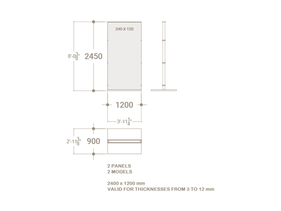 Expositor para piezas de cerámica Totem Plano 2400