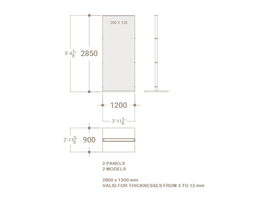 Expositor para piezas de cerámica Totem Plano 2800