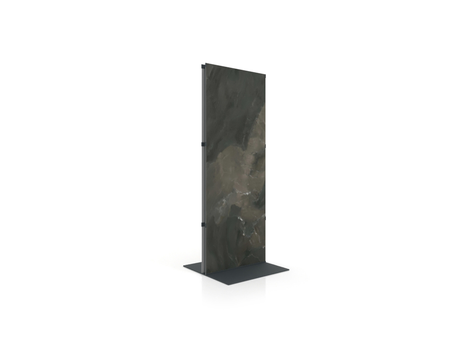 Expositor para piezas de cerámica Totem Outdoor 2600x1000 antracita lateral