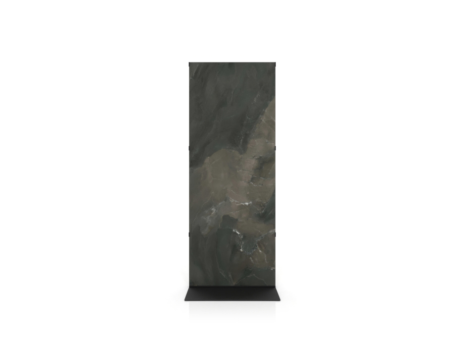 Expositor para piezas de cerámica Totem Outdoor 2600x1000 negro frontal