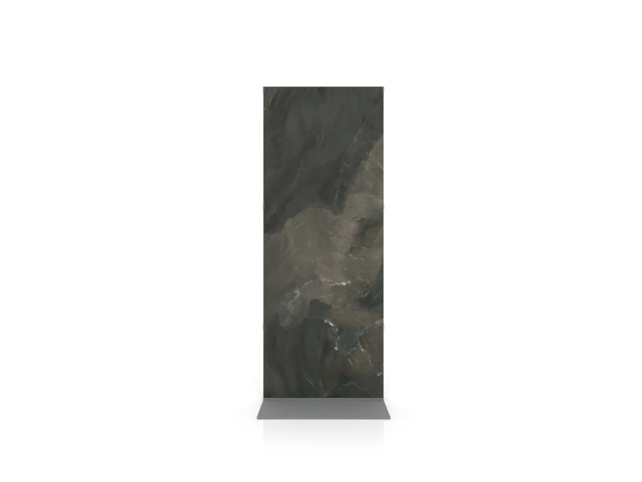 Expositor para piezas de cerámica Totem Outdoor 2600x1000 plata frontal