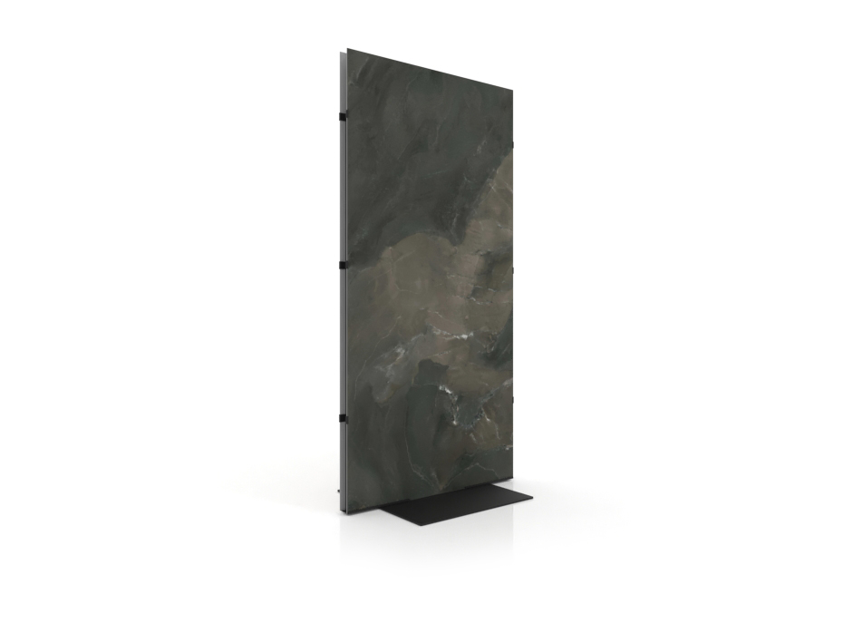 Expositor para piezas de cerámica Totem Outdoor 3000x1500 negro lateral