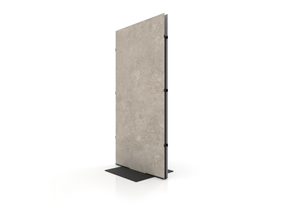 Expositor para piezas de cerámica Totem Outdoor 3000x1500 negro trasera