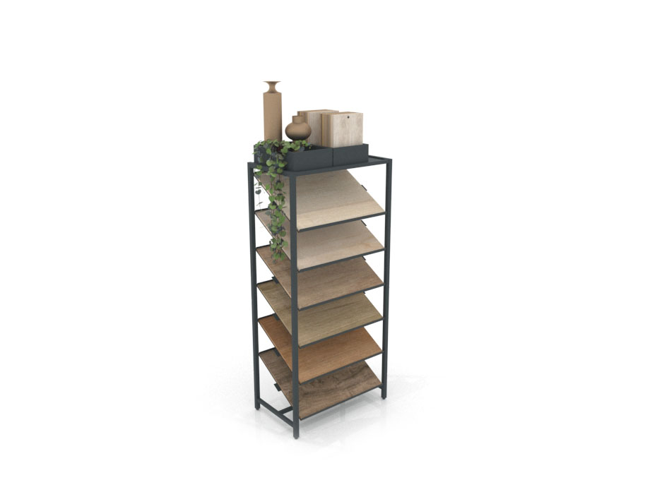 Estantería para exponer madera Tray antracita aerea