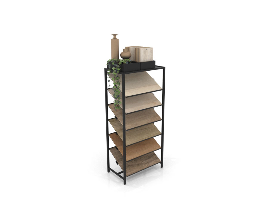 Estantería para exponer madera Tray negro aerea