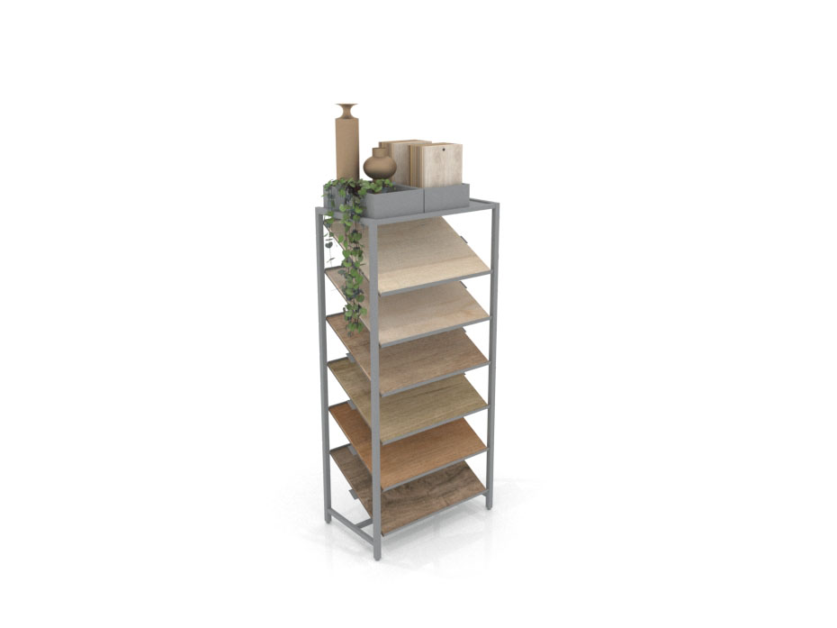 Estantería para exponer madera Tray plata aerea