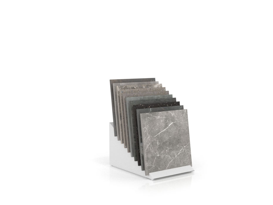  Expositor de azulejos para el exterior Tronchetto Outdoor 60x60 blanco lateral