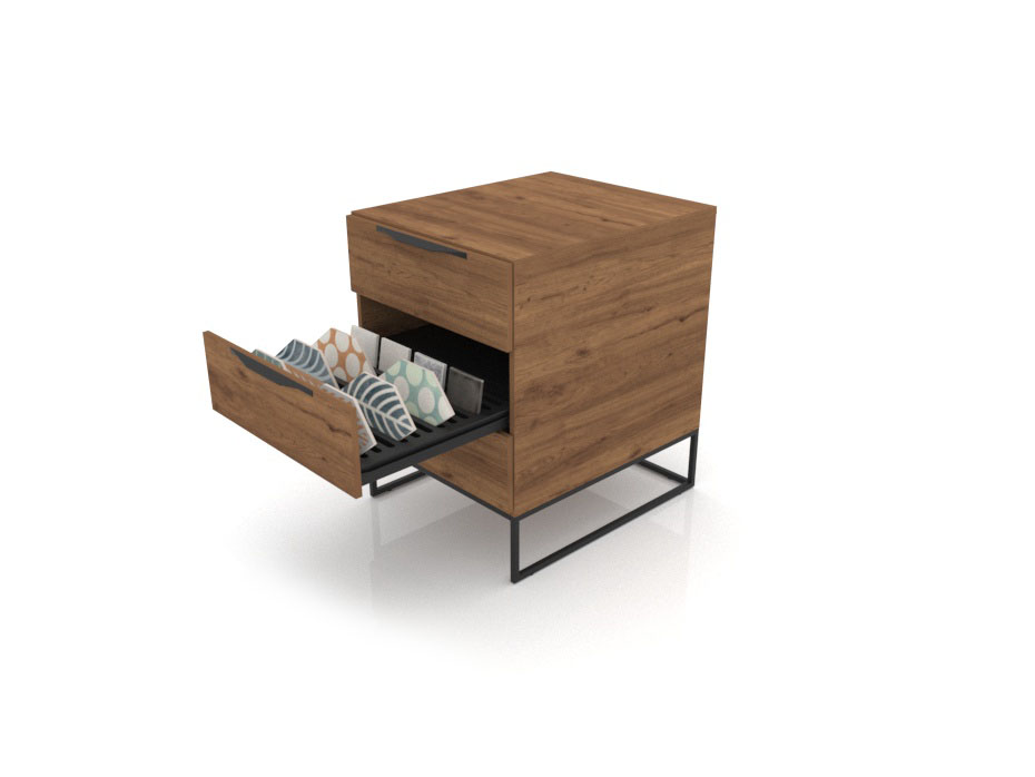 Expositor de azulejos tipo cajonera UP 3 Closed 60 Madera Old Oak Negro