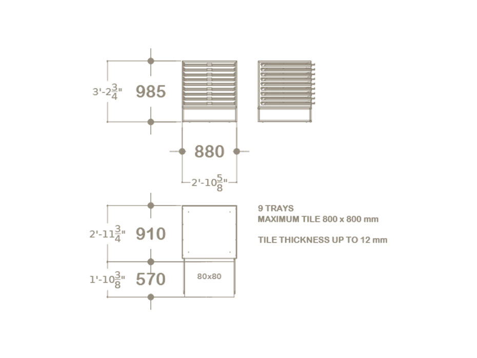 UP H Loose 80x80 madera old oak negro plano