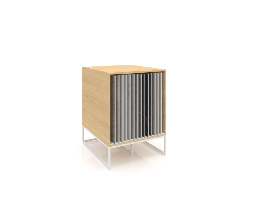 Mueble expositor azulejos tipo cajonera UP V Loose madera vicenza blanco