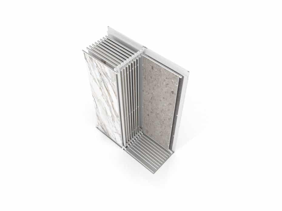 expositor de azulejos multiformato Utah 10+2 3000 blanco aerea