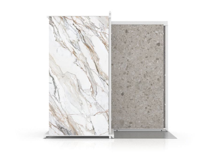 expositor de azulejos multiformato Utah 10+2 3200 blanco lateral