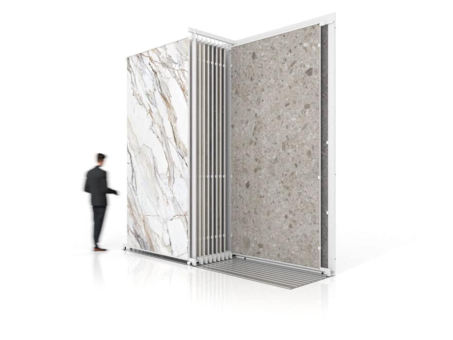 expositor de azulejos multiformato Utah 10+2 3200 blanco frontal
