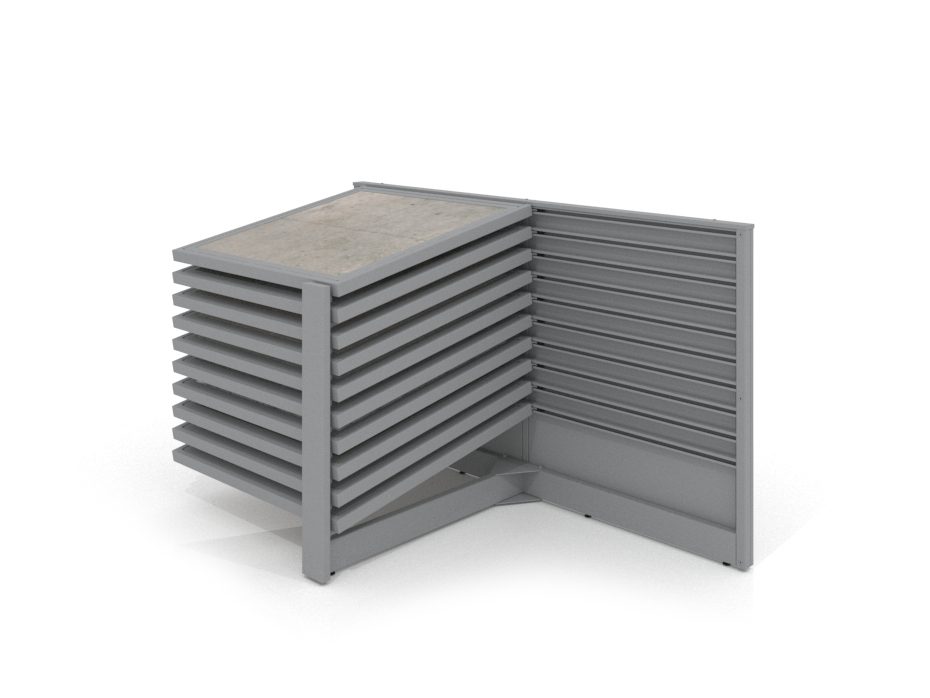 Expositor para pavimentos cerámicos Yato 10 100 plata lateral