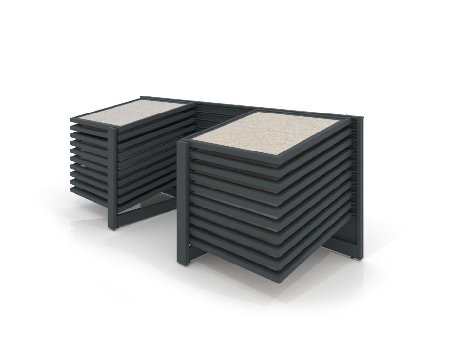 Mueble expositor de azulejos Yato 20 100 antracita lateral