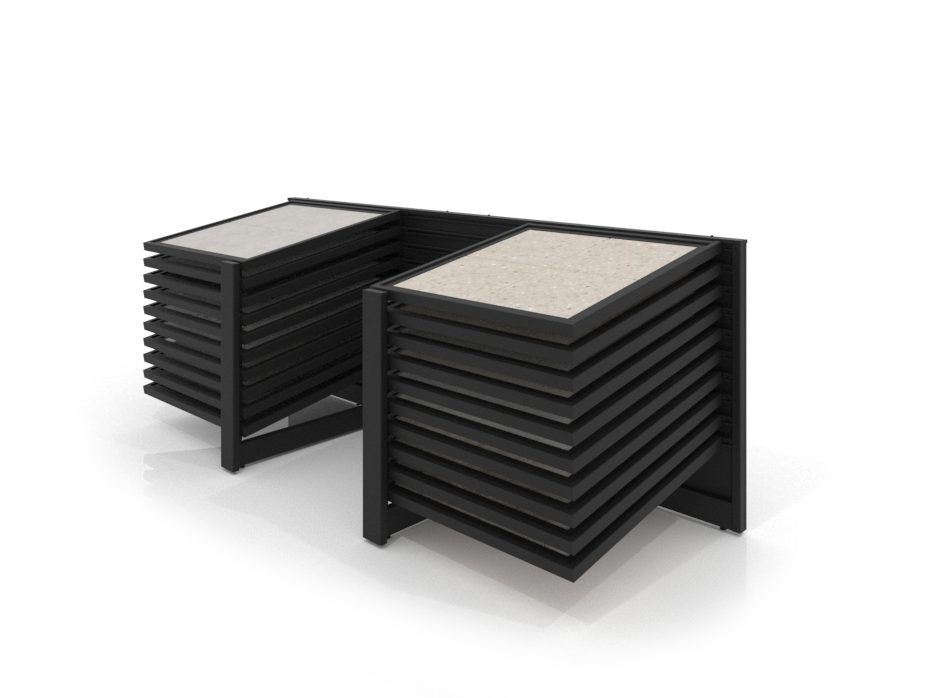 Mueble expositor de azulejos Yato 20 100 negro lateral