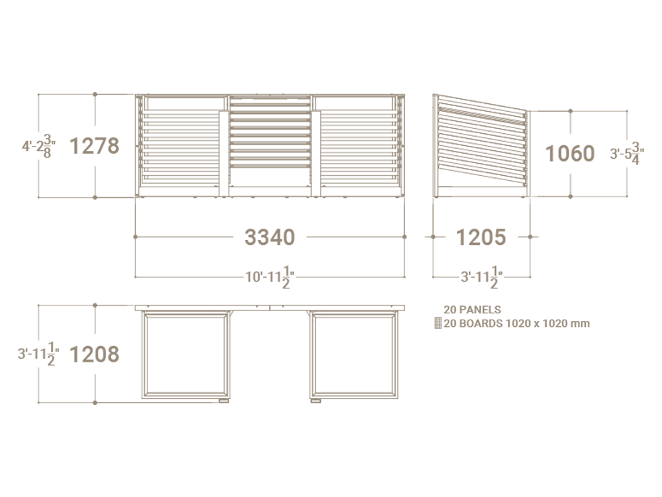 Mueble expositor de azulejos Yato 20 100 plano