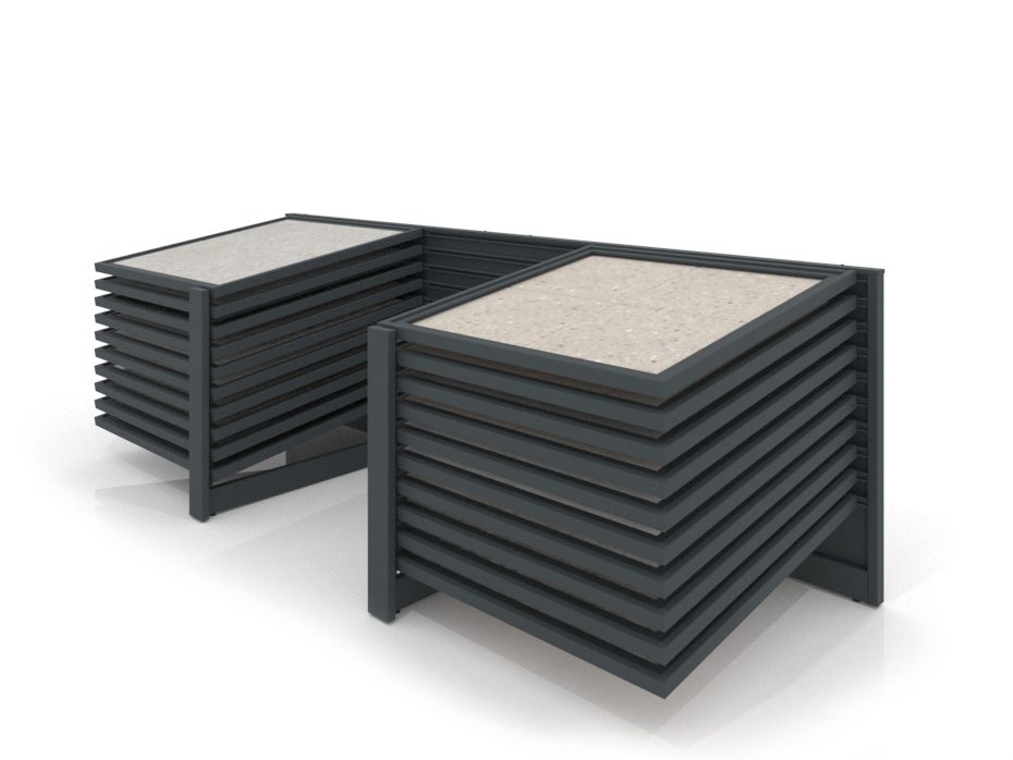Mueble expositor de azulejos Yato 20 120 antracita lateral