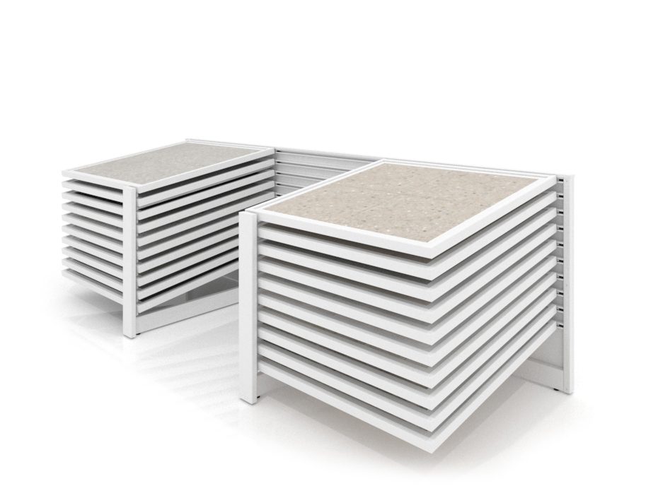 Mueble expositor de azulejos Yato 20 120 blanco lateral