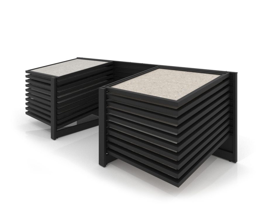 Mueble expositor de azulejos Yato 20 120 negro lateral