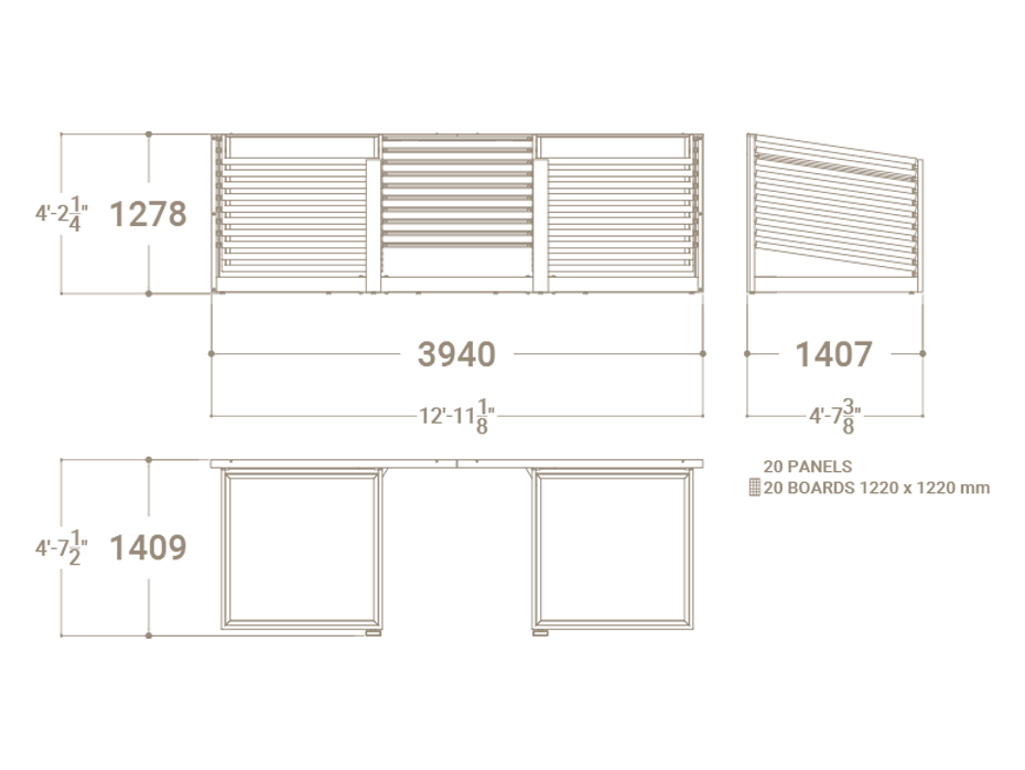 Mueble expositor de azulejos Yato 20 120 plano