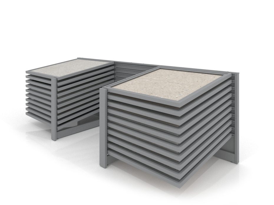Mueble expositor de azulejos Yato 20 120 plata lateral