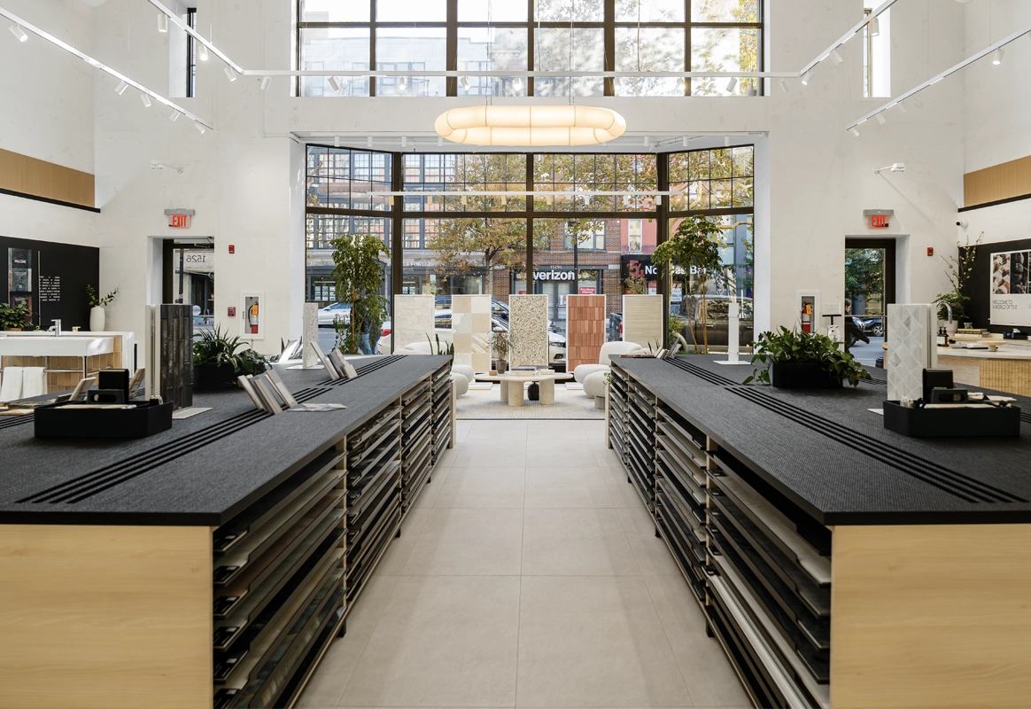 Tile display systems at TileBar Showroom Washington, DC